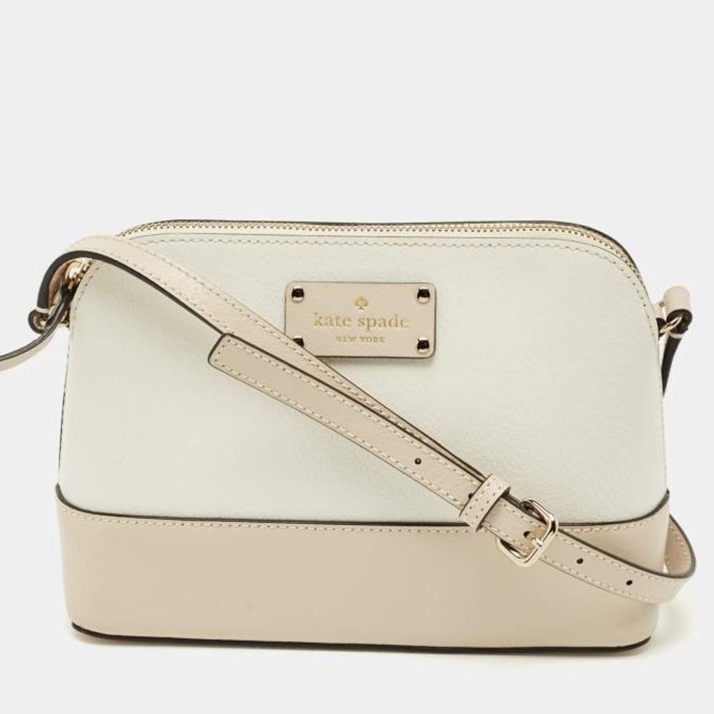Kate Spade Cream and Tan Bay Street Hanna Crossbody Bag